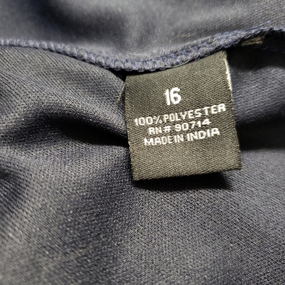 MSK Navy Midi Dress with Lg White Polka Dots Sz 16 - Picture 7 of 8